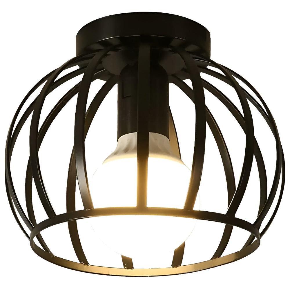GeoLume – Lampe de Plafond Géométrique en Métal Noir
