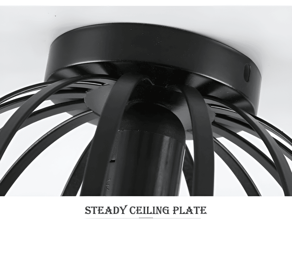 GeoLume – Lampe de Plafond Géométrique en Métal Noir