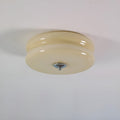 CremaHalo Plafonnier – Plafonnier Rond en Verre Crème avec LED Intégrée