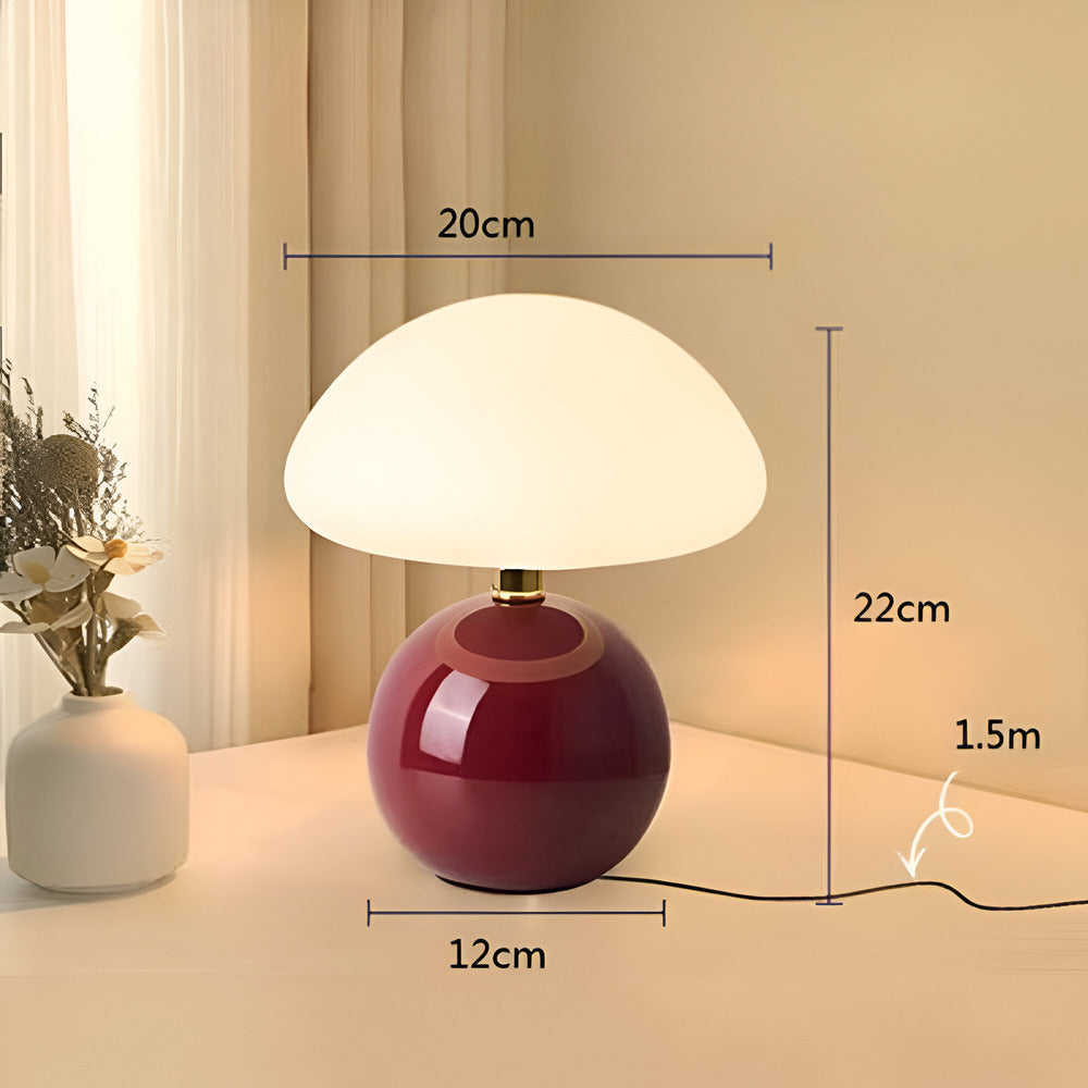 Mushora – Lampe de table inspirée du Bauhaus en forme de champignon avec 3 couleurs LED