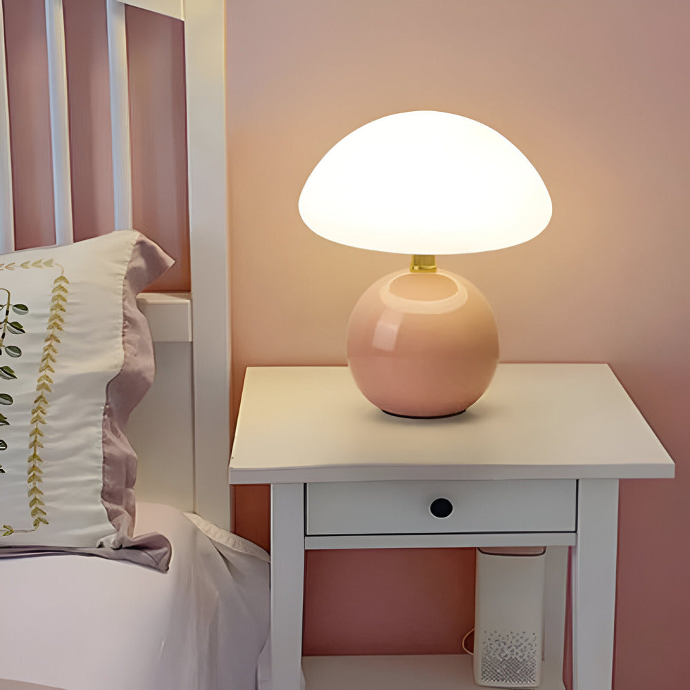 Mushora – Lampe de table inspirée du Bauhaus en forme de champignon avec 3 couleurs LED