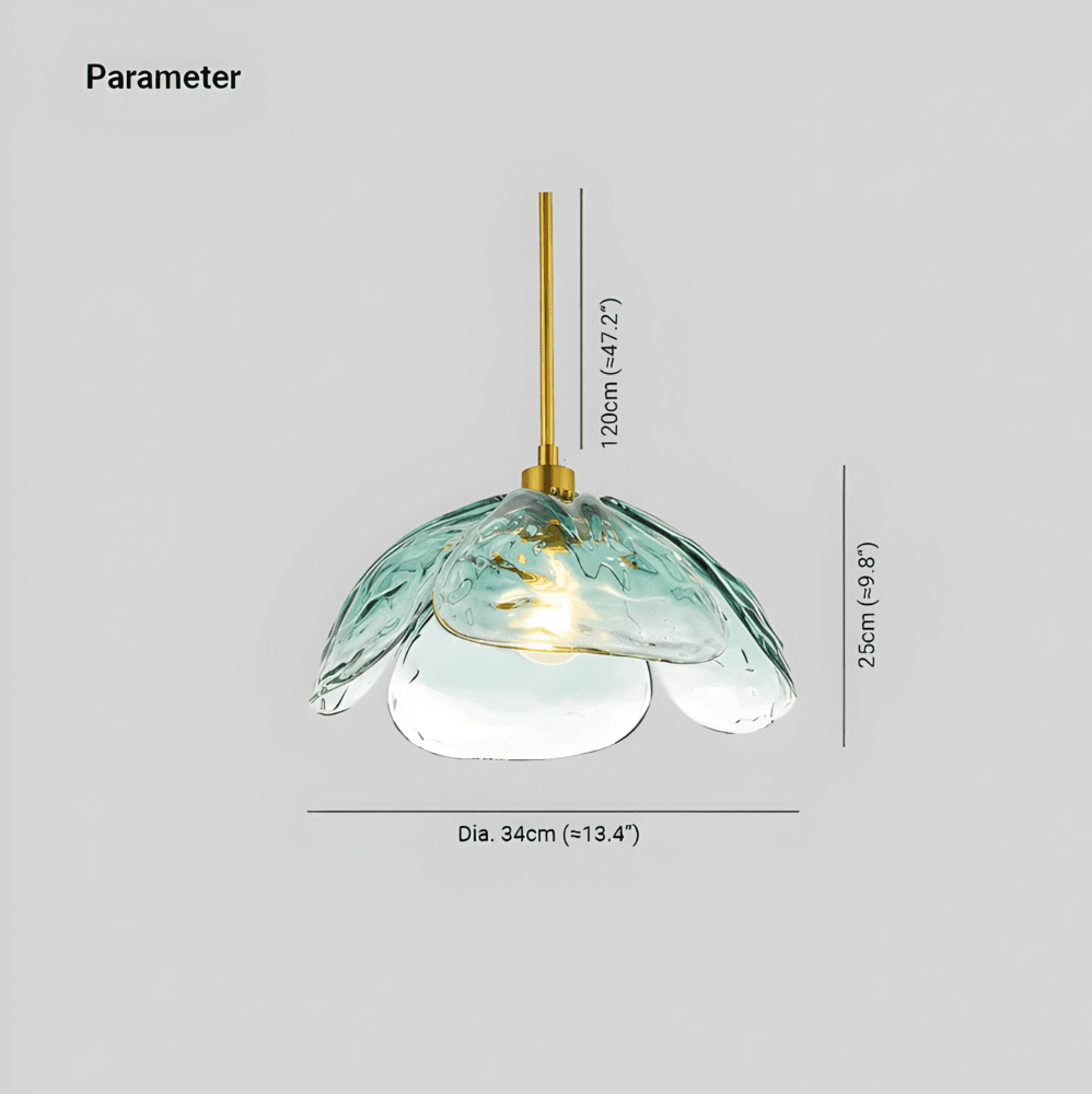 Suspension en verre coloré – design floral avec lumière LED