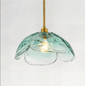 Suspension en verre coloré – design floral avec lumière LED