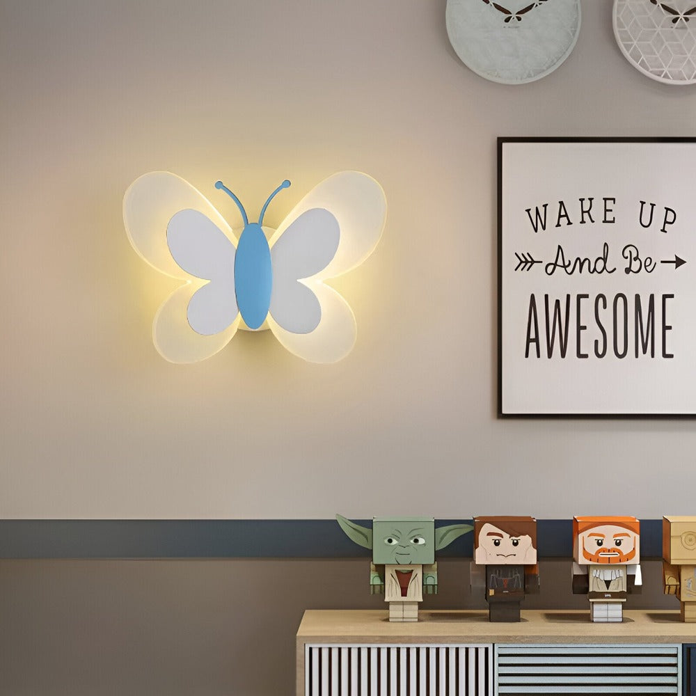 Lampe murale LED avec design de papillon – lampe colorée pour enfants