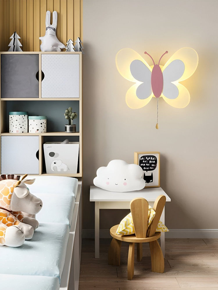Lampe murale LED avec design de papillon – lampe colorée pour enfants
