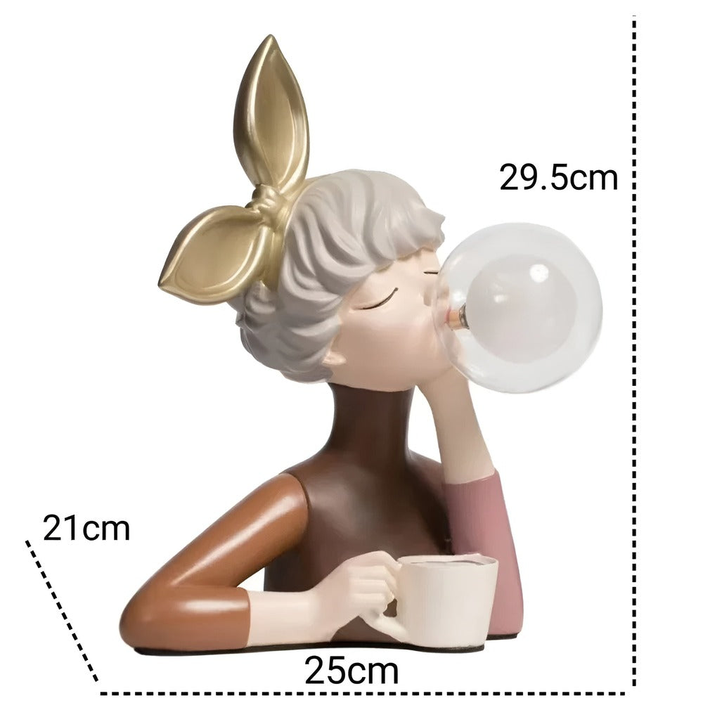 BubbleFairies Lampe de Table - Charmante Quatuor de Statues de Filles Dessinées