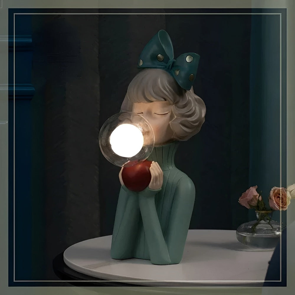 BubbleFairies Lampe de Table - Charmante Quatuor de Statues de Filles Dessinées