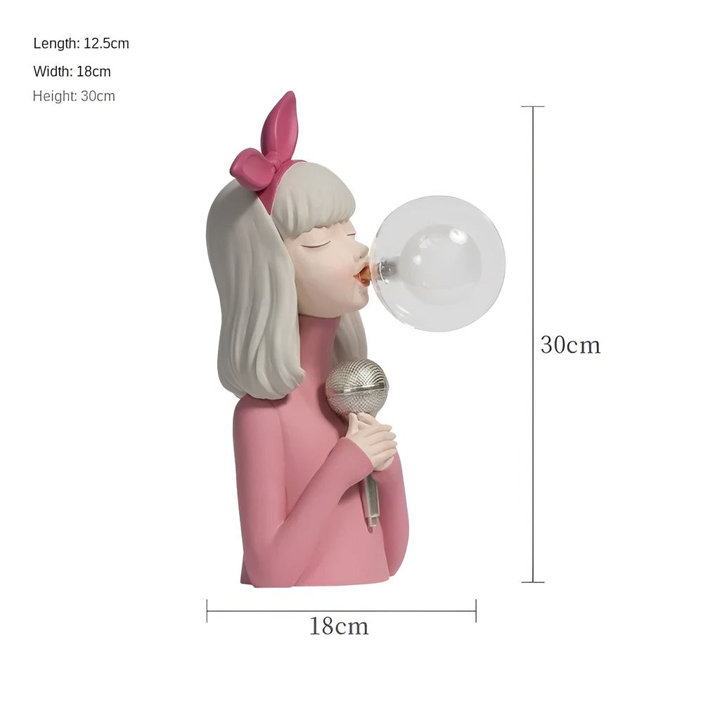BubbleFairies Lampe de Table - Charmante Quatuor de Statues de Filles Dessinées