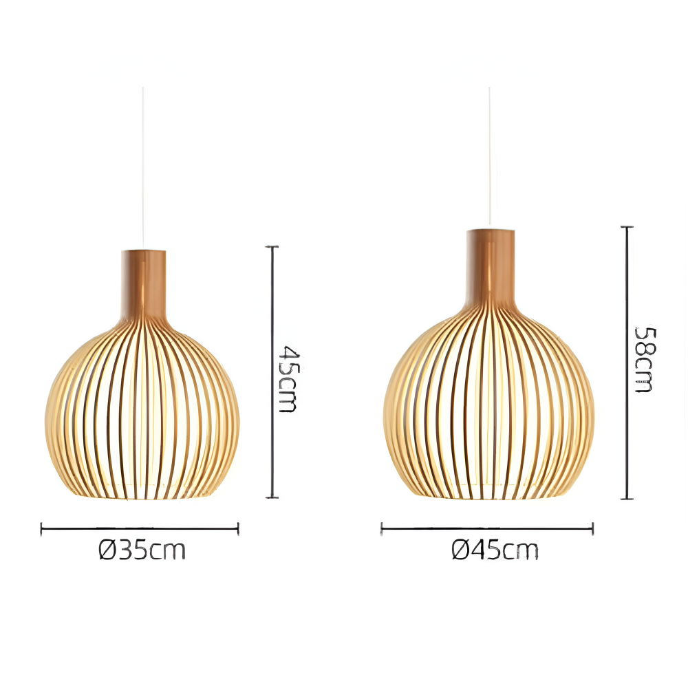 Lampe Suspendue Nordic Wood – Lampe Vintage en Bois avec Design Rustique pour le Salon