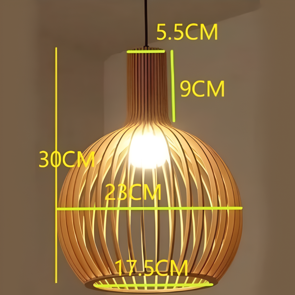 Lampe Suspendue Nordic Wood – Lampe Vintage en Bois avec Design Rustique pour le Salon