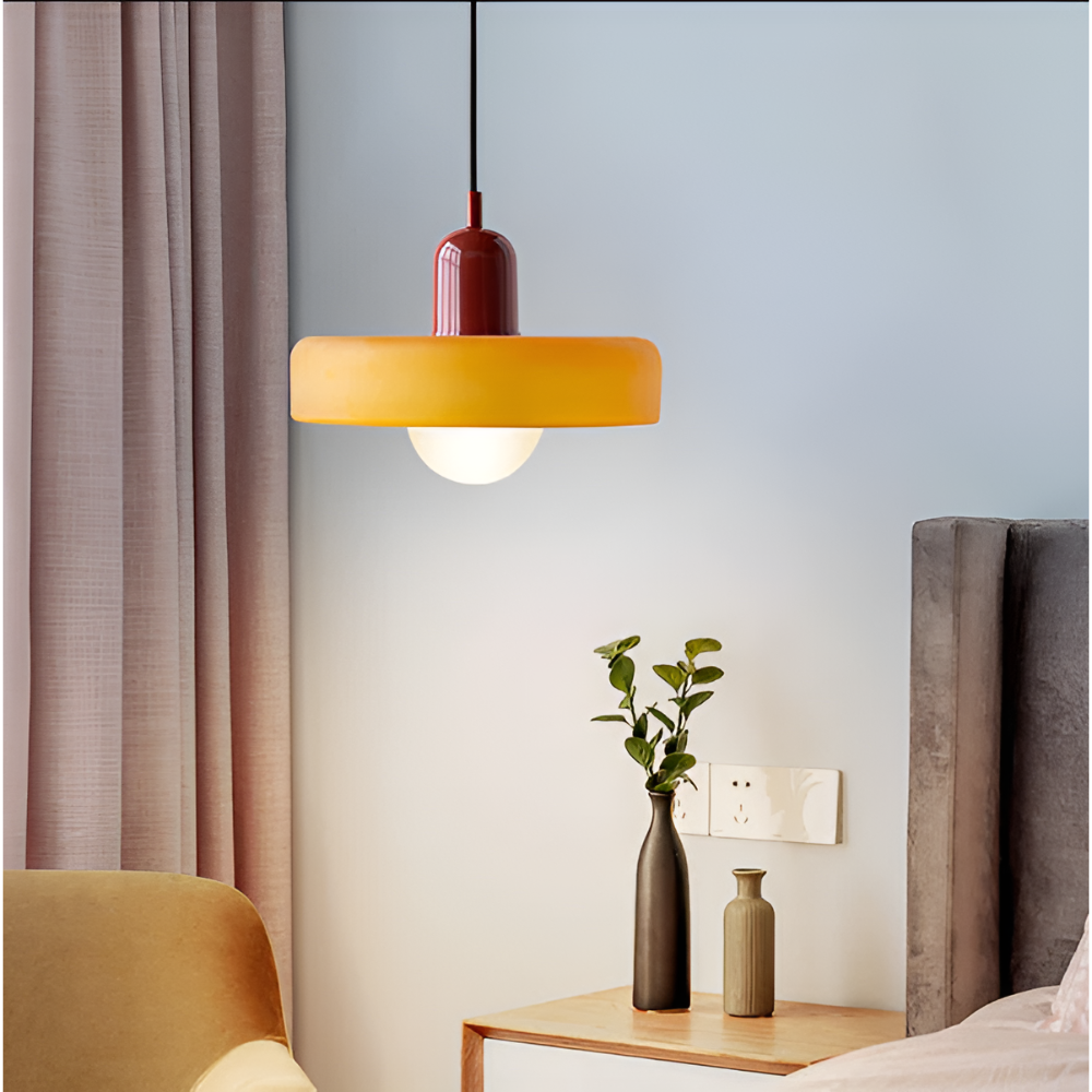 LustraGlow – Lampe Suspendue en Verre à Couleurs Ajustables