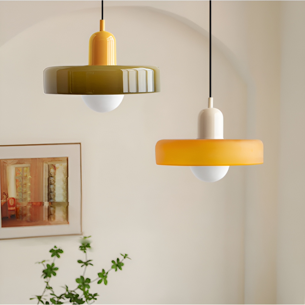 LustraGlow – Lampe Suspendue en Verre à Couleurs Ajustables
