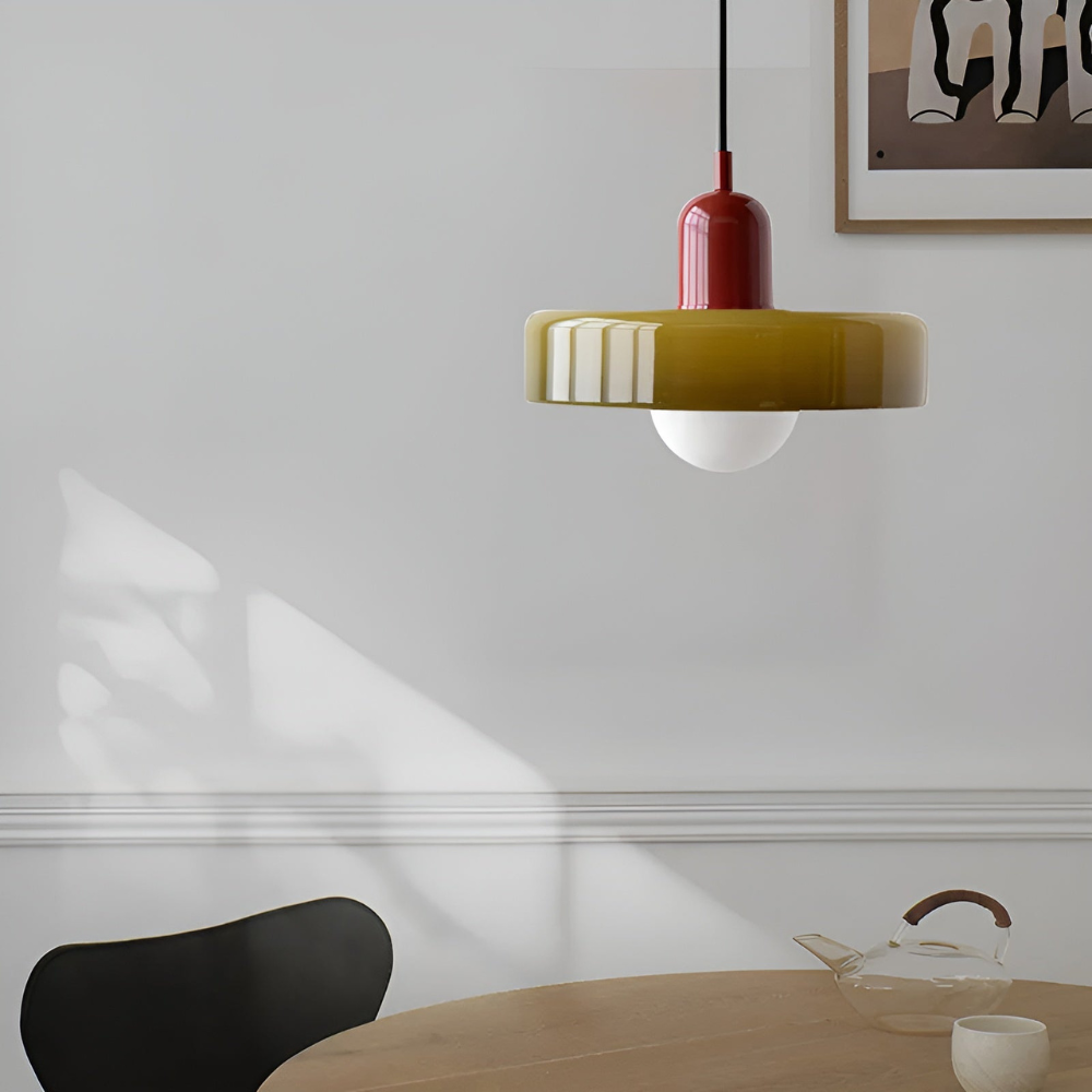 LustraGlow – Lampe Suspendue en Verre à Couleurs Ajustables