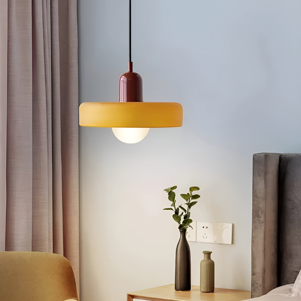 LustraGlow – Lampe Suspendue en Verre à Couleurs Ajustables