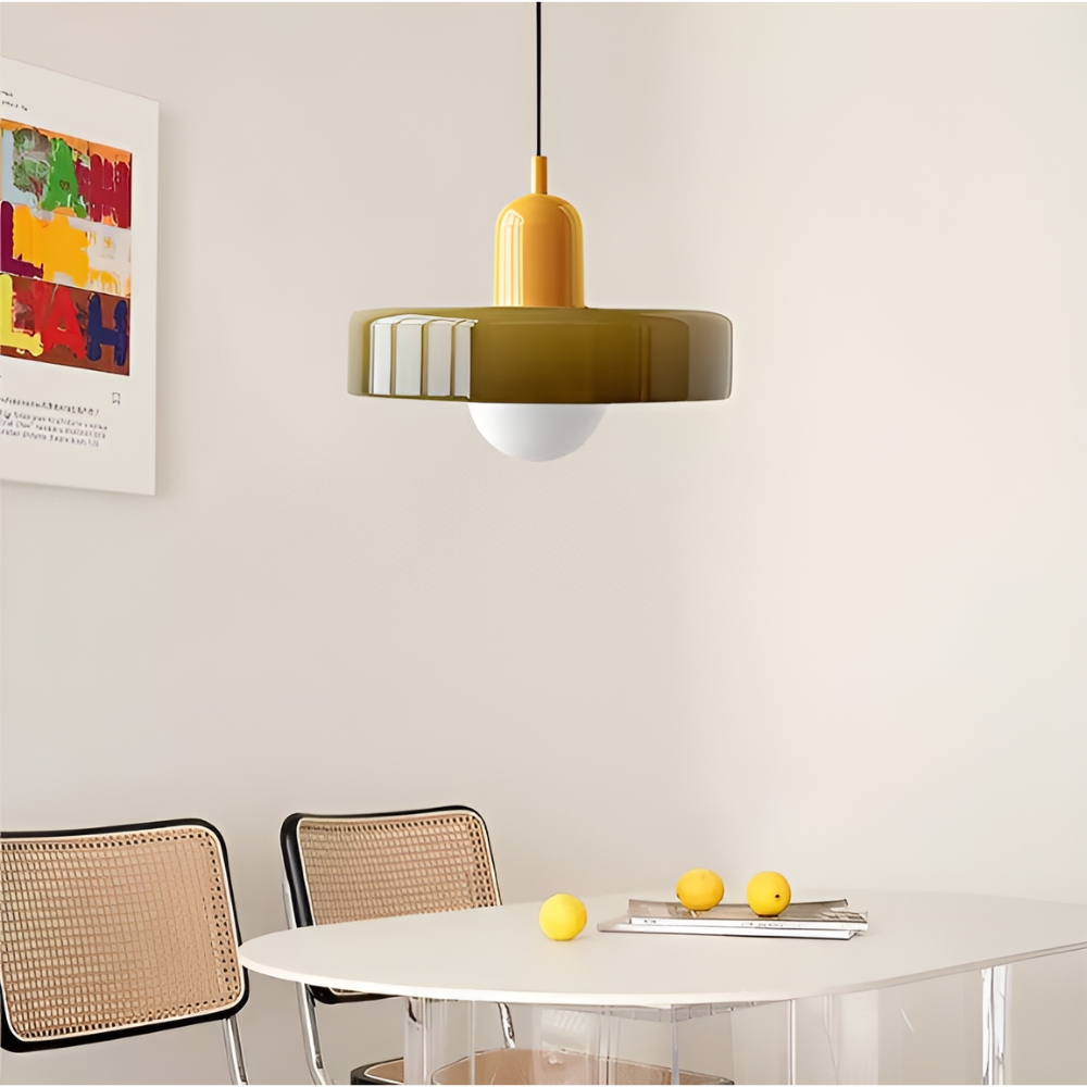 LustraGlow – Lampe Suspendue en Verre à Couleurs Ajustables