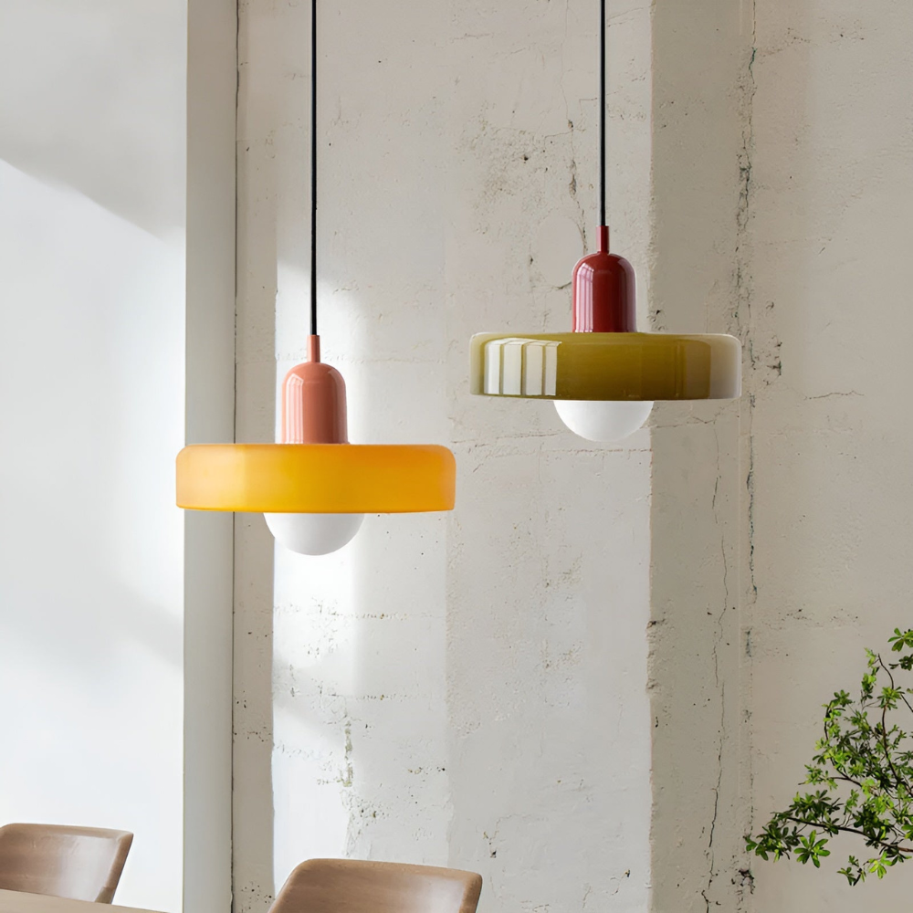 LustraGlow – Lampe Suspendue en Verre à Couleurs Ajustables
