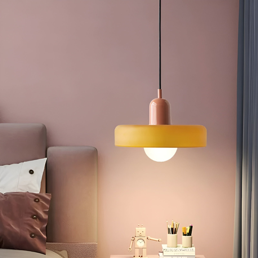 LustraGlow – Lampe Suspendue en Verre à Couleurs Ajustables
