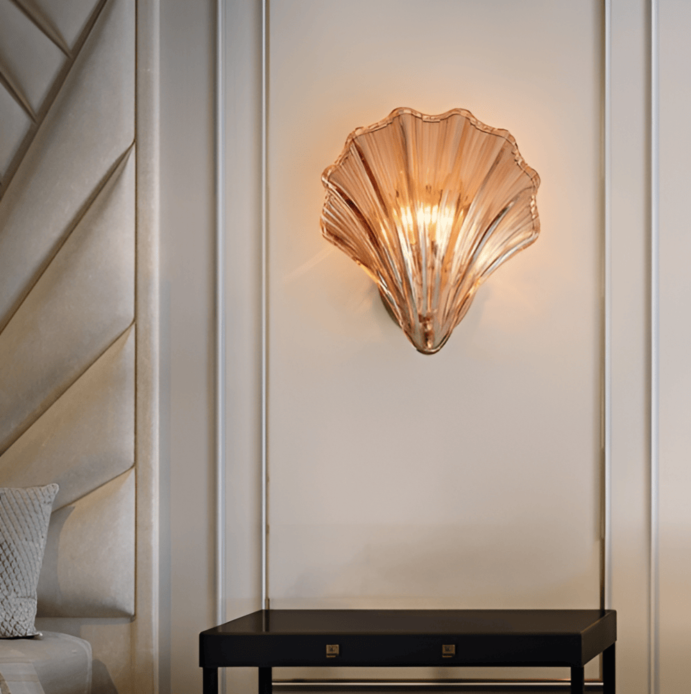 Applique murale en verre et laiton – design minimaliste avec éclairage chaleureux