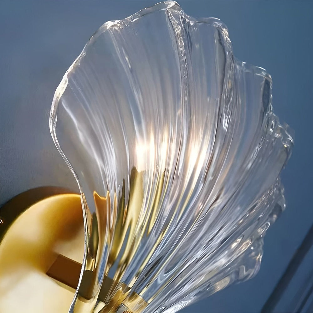 Applique murale en verre et laiton – design minimaliste avec éclairage chaleureux