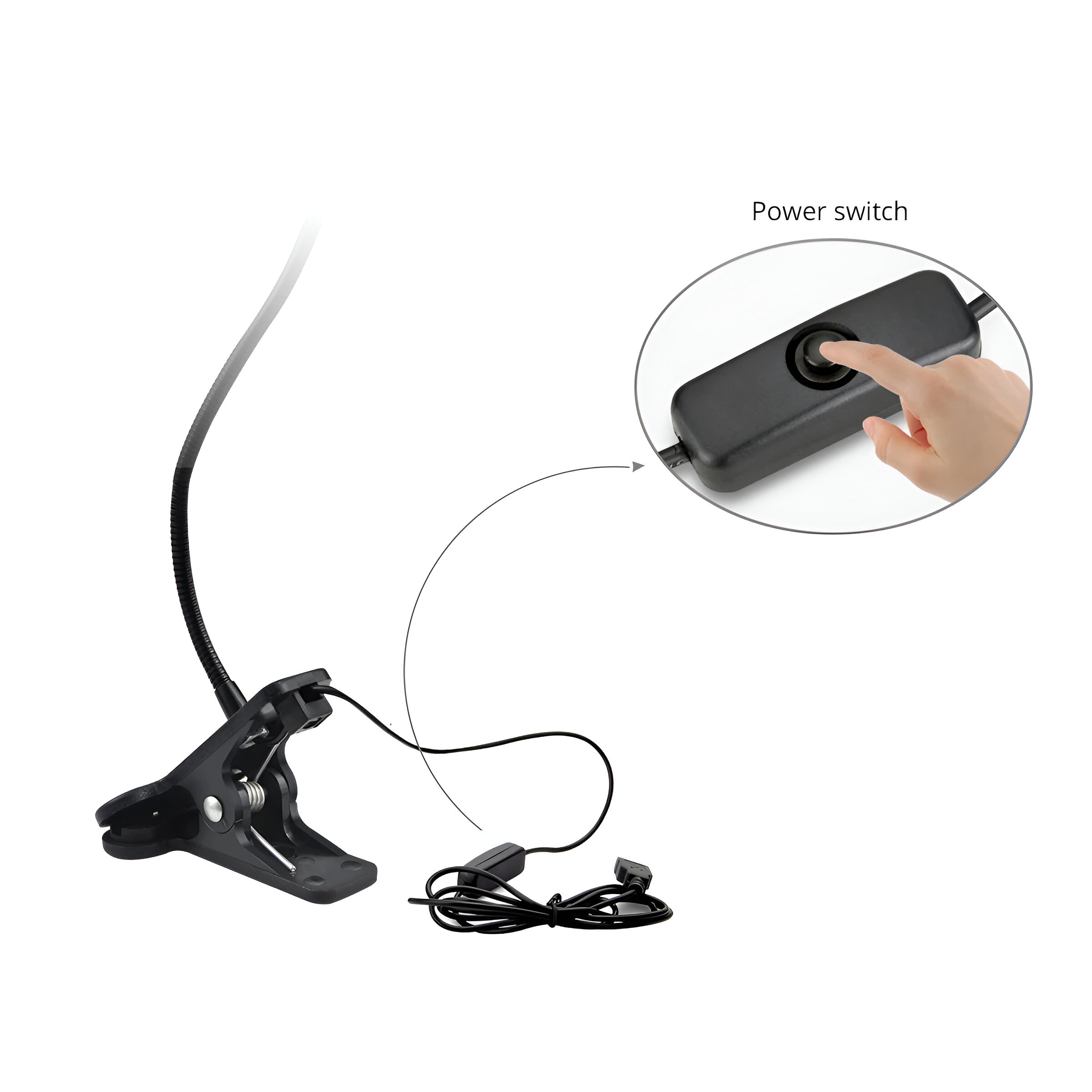 Lampe de bureau avec pince – lampe LED flexible 360° USB