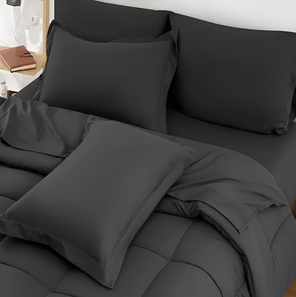CoziPlain Couette en Polyester – Couette à carreaux élégante pour toutes les saisons