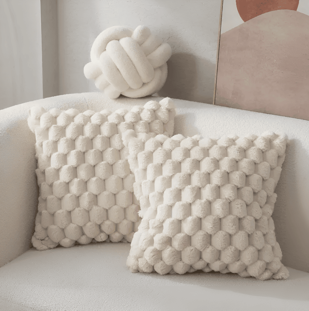 CozyWeave - Housse de coussin luxueusement douce avec revêtement moelleux à motifs