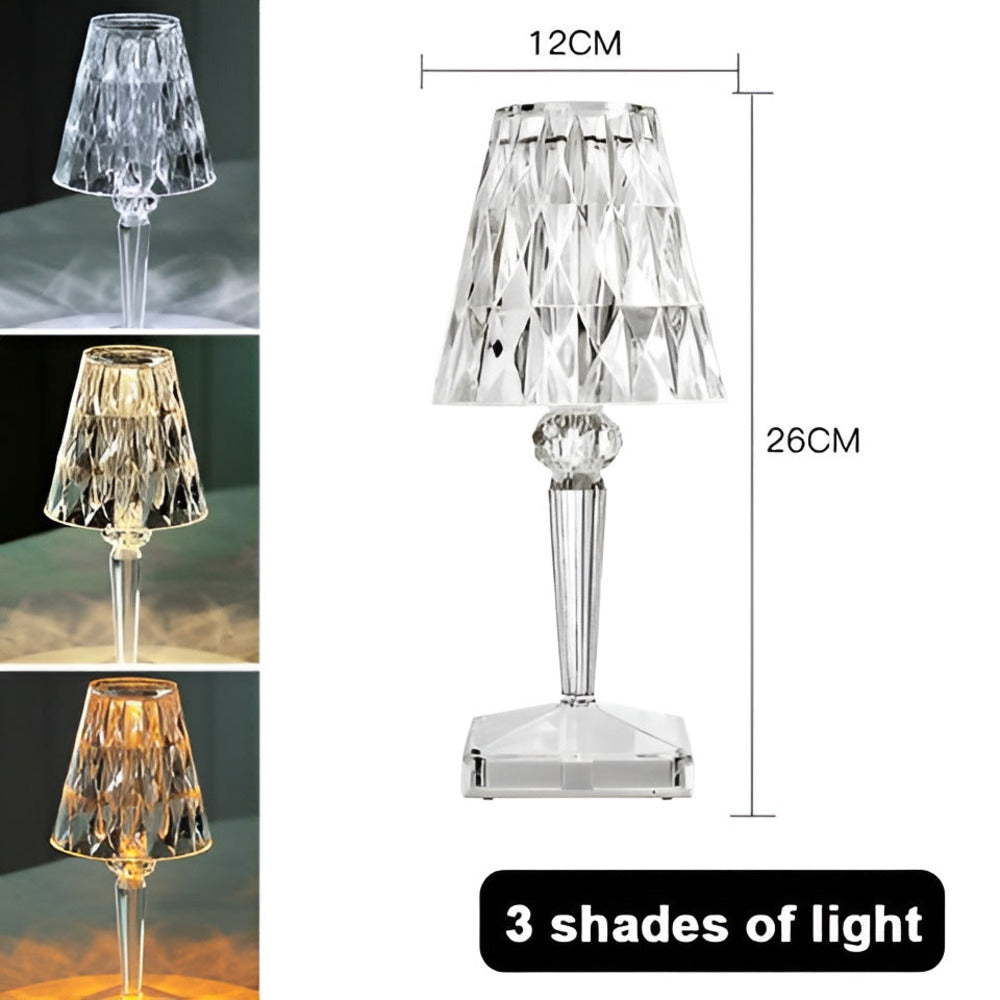 CrystalGlow - Lampe de bureau LED avec projection de cristal Lampe de nuit