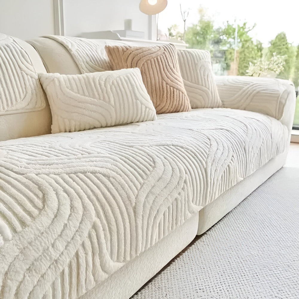 Housse de canapé en velours antidérapante – design doux et protecteur