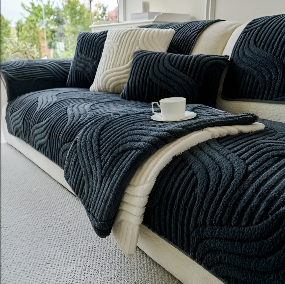 Housse de canapé en velours antidérapante – design doux et protecteur