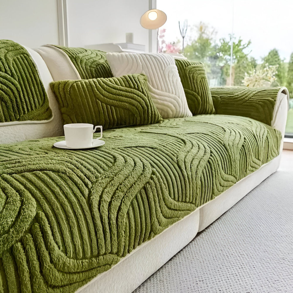 Housse de canapé en velours antidérapante – design doux et protecteur