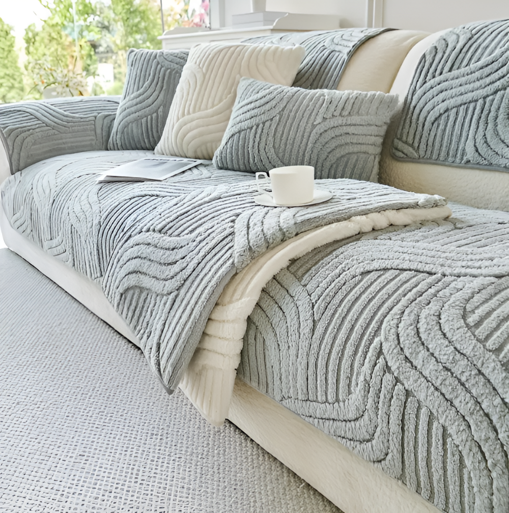 Housse de canapé en velours antidérapante – design doux et protecteur