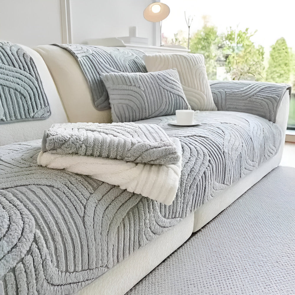 Housse de canapé en velours antidérapante – design doux et protecteur