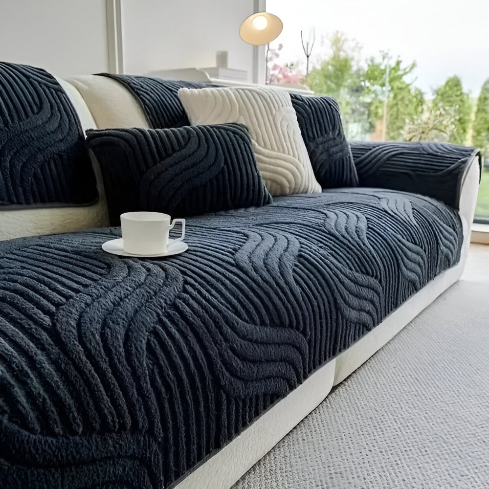 Housse de canapé en velours antidérapante – design doux et protecteur