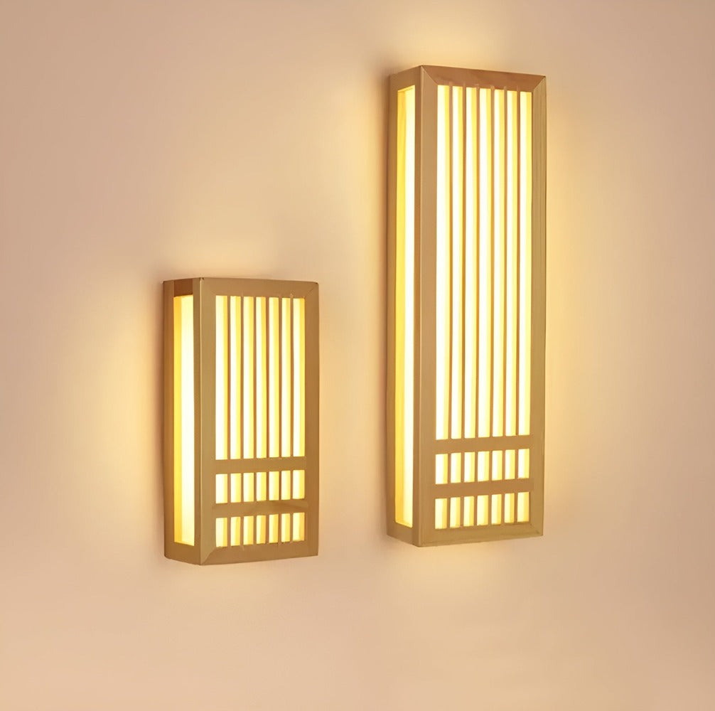 Applique Murale Japonaise en Bois DoaGlow - Éclairage Japonais Moderne en Bois et Acrylique