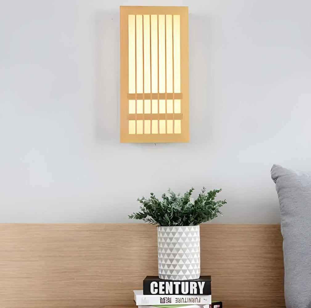 Applique Murale Japonaise en Bois DoaGlow - Éclairage Japonais Moderne en Bois et Acrylique