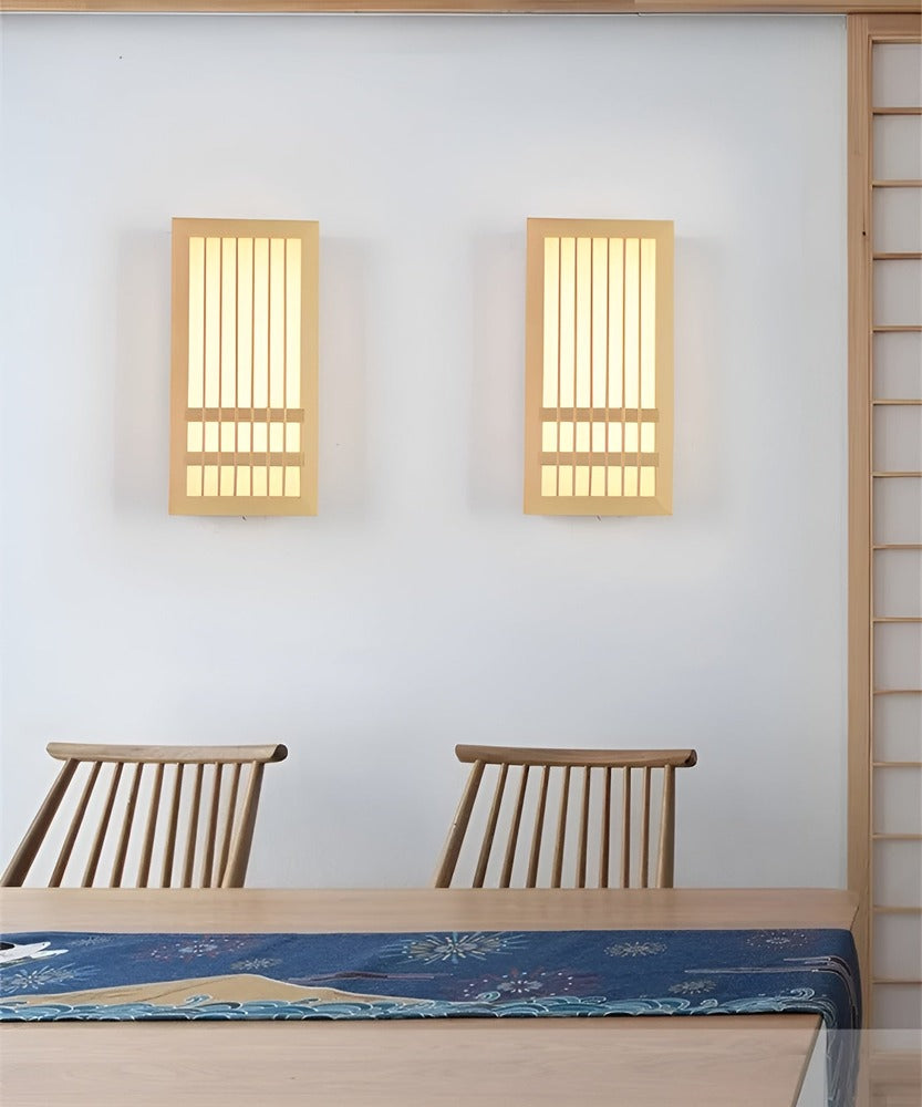 Applique Murale Japonaise en Bois DoaGlow - Éclairage Japonais Moderne en Bois et Acrylique