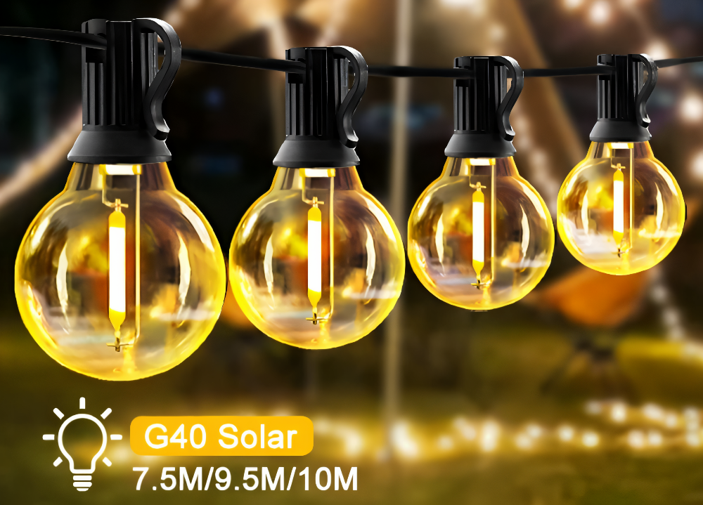 ElectriBulb Guirlande Luminaires - Éclairage Extérieur Globe G40 - IP44 & Résistant aux Chocs Éclairage de Jardin