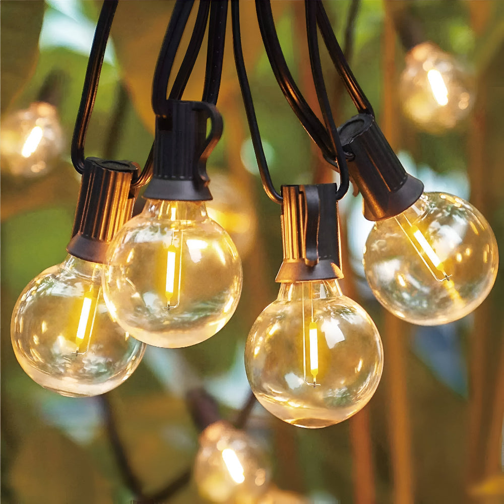 Guirlande lumineuse extérieure avec ampoules globe G40 pour terrasse et jardin