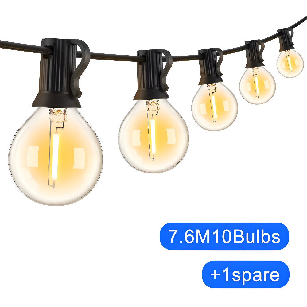 Guirlande lumineuse extérieure avec ampoules globe G40 pour terrasse et jardin