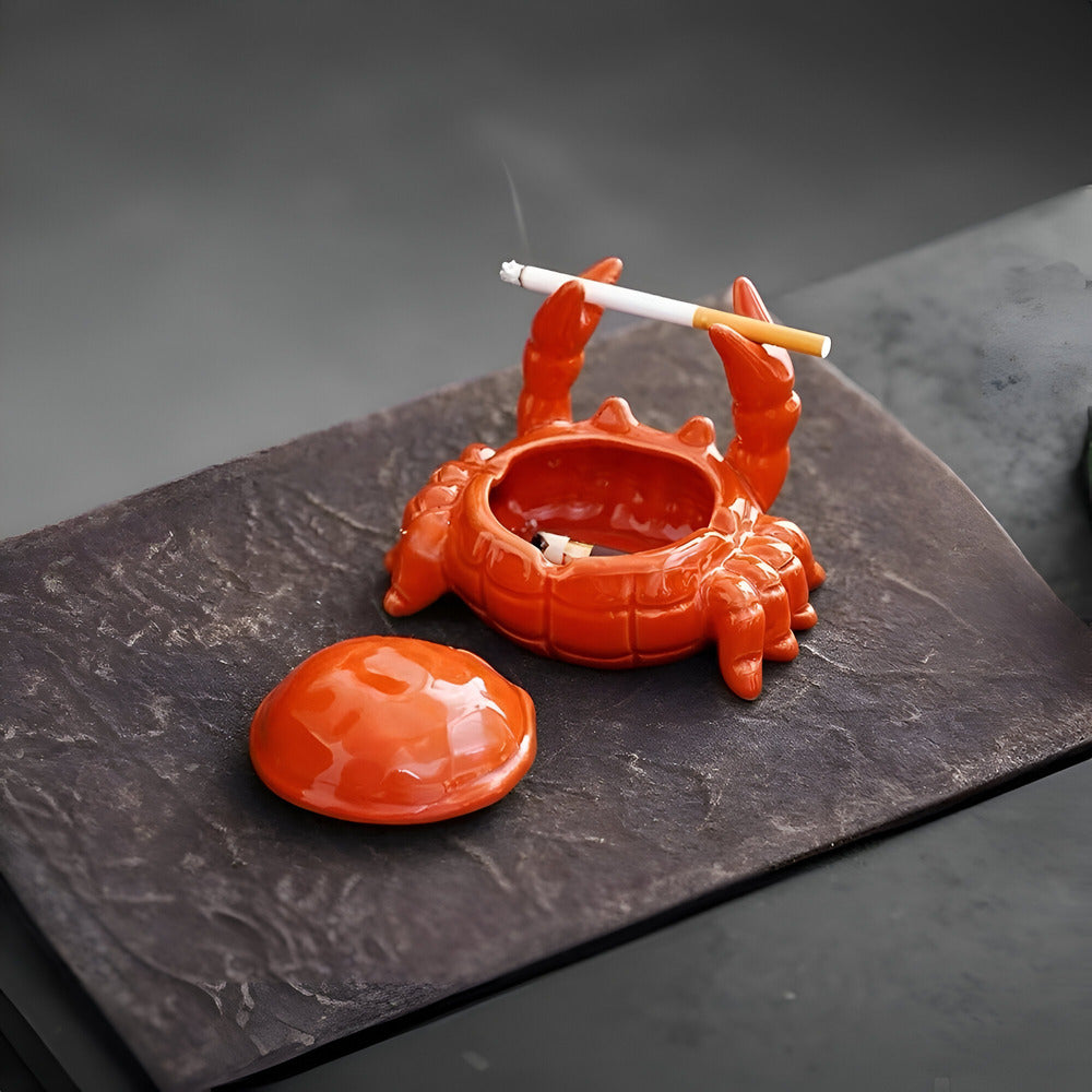 Cendrier Élégant Design Orange Krabba - Accessoire de Fumeur de Style Oriental