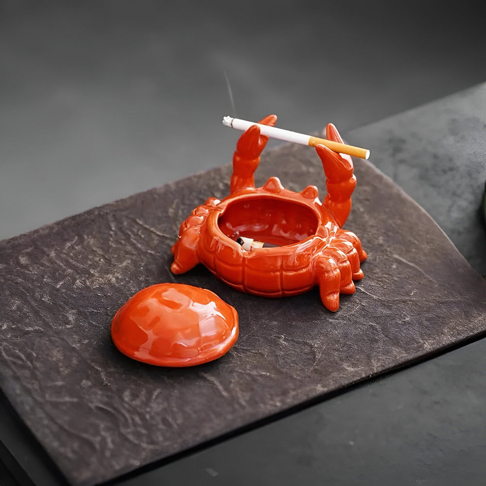Cendrier Élégant Design Orange Krabba - Accessoire de Fumeur de Style Oriental