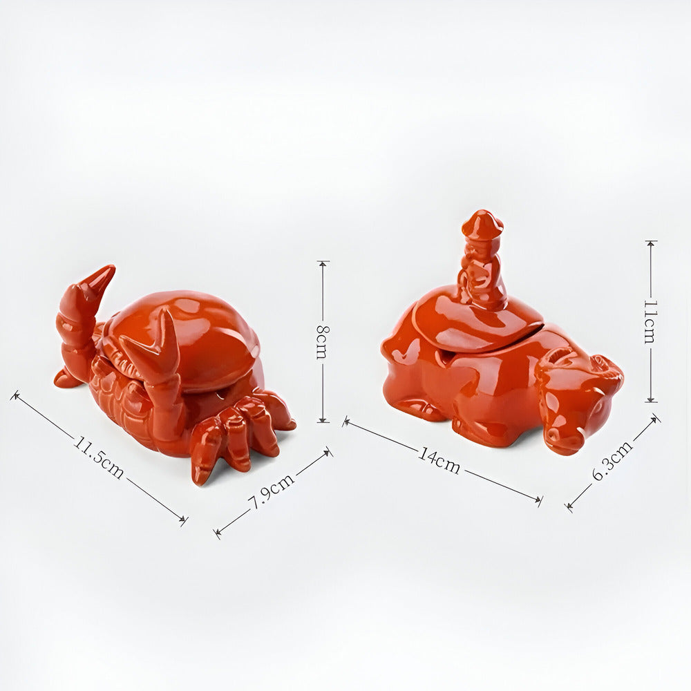Cendrier Élégant Design Orange Krabba - Accessoire de Fumeur de Style Oriental