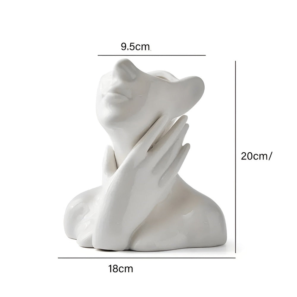 Vase FemmeFlora - Vase à Fleurs Expressive avec un Visage Humain