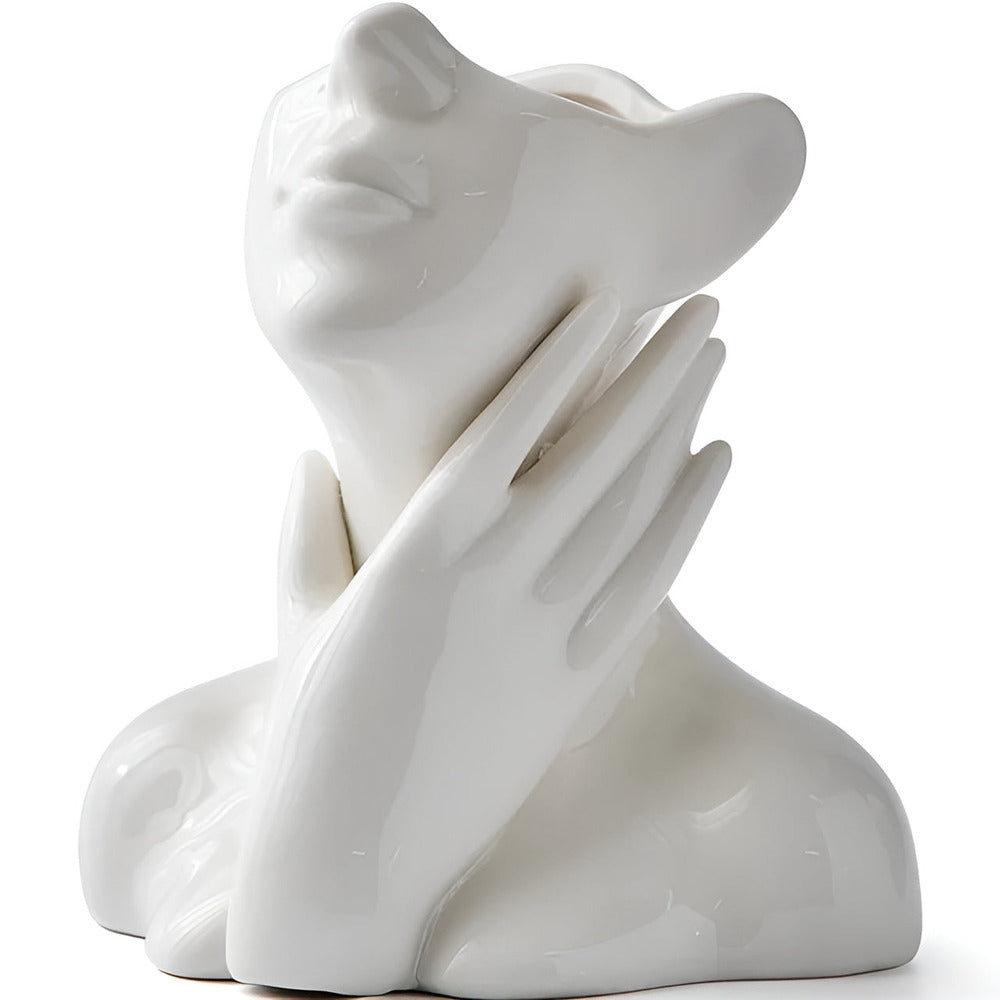 Vase FemmeFlora - Vase à Fleurs Expressive avec un Visage Humain