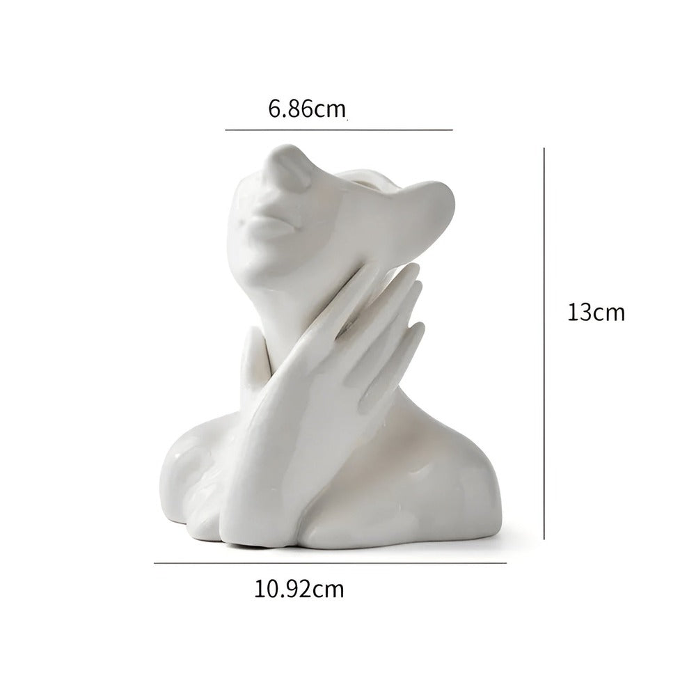 Vase FemmeFlora - Vase à Fleurs Expressive avec un Visage Humain