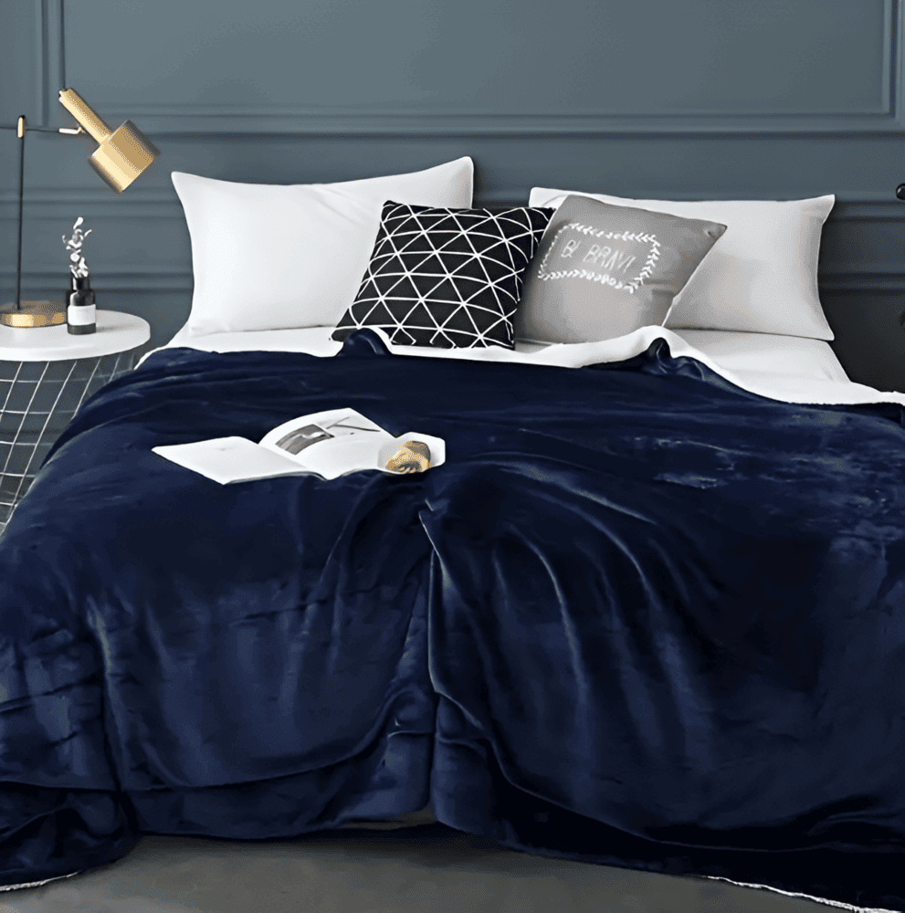 Couverture en polaire sherpa double – épaisse, douce et extra chaude