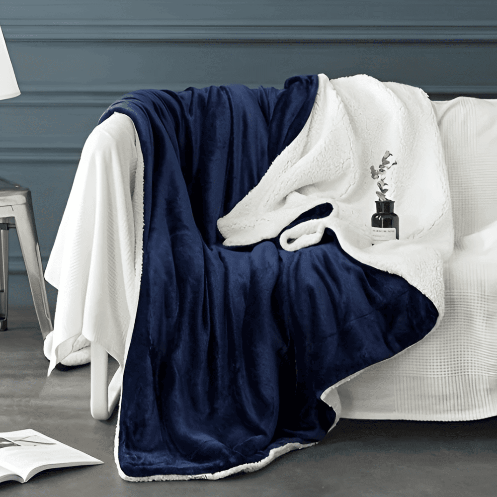Couverture en polaire sherpa double – épaisse, douce et extra chaude