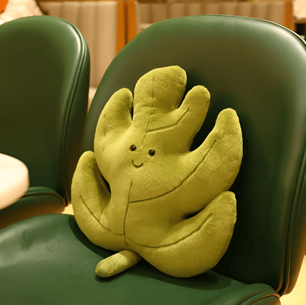 Coussin BladDrøm – Coussin en Velours Doux en Forme de Feuille pour Décoration