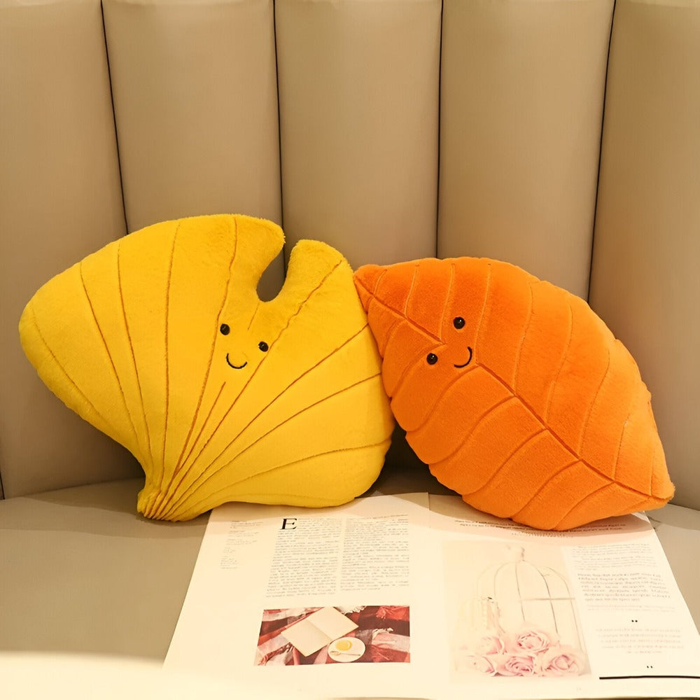 Coussin BladDrøm – Coussin en Velours Doux en Forme de Feuille pour Décoration