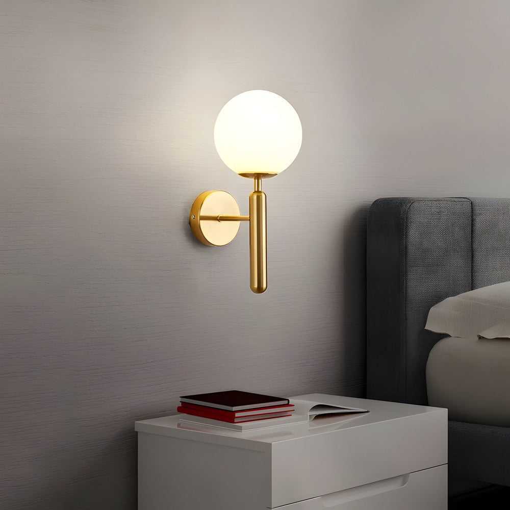 Applique murale en cuivre au design rond – éclairage LED chaud